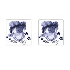 Miss Kitty Blues Cufflinks (square)