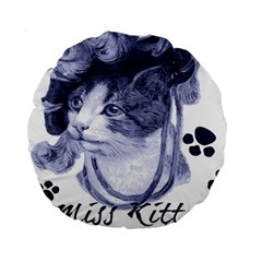 Miss Kitty Blues 15  Premium Round Cushion  by misskittys