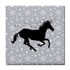 Unicorn On Starry Background Ceramic Tile by StuffOrSomething