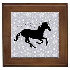 Unicorn On Starry Background Framed Ceramic Tile by StuffOrSomething