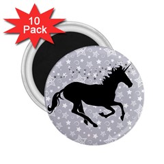 Unicorn On Starry Background 2 25  Button Magnet (10 Pack) by StuffOrSomething