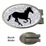 Unicorn on Starry Background Money Clip (Oval) Front