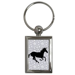 Unicorn On Starry Background Key Chain (rectangle) by StuffOrSomething