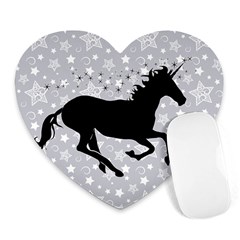 Unicorn On Starry Background Mouse Pad (heart) by StuffOrSomething