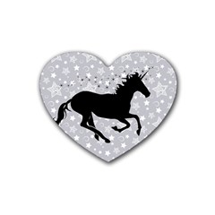 Unicorn On Starry Background Drink Coasters 4 Pack (heart)  by StuffOrSomething