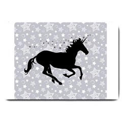 Unicorn On Starry Background Large Door Mat by StuffOrSomething