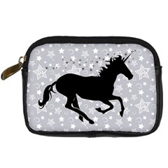 Unicorn On Starry Background Digital Camera Leather Case by StuffOrSomething