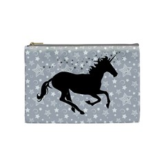 Unicorn On Starry Background Cosmetic Bag (medium) by StuffOrSomething