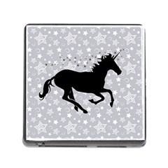 Unicorn On Starry Background Memory Card Reader With Storage (square)