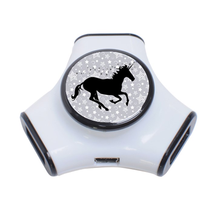 Unicorn on Starry Background 3 Port USB Hub