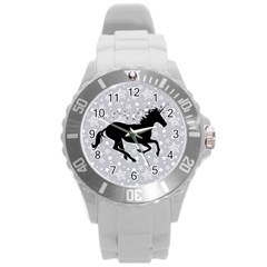 Unicorn On Starry Background Plastic Sport Watch (large) by StuffOrSomething