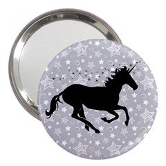 Unicorn On Starry Background 3  Handbag Mirror by StuffOrSomething