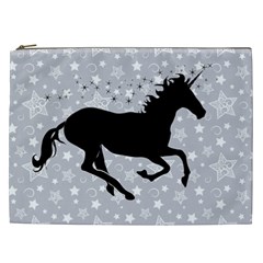 Unicorn On Starry Background Cosmetic Bag (xxl) by StuffOrSomething