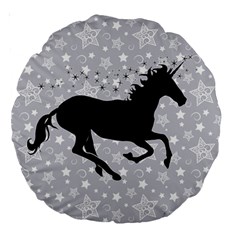 Unicorn On Starry Background 18  Premium Round Cushion  by StuffOrSomething