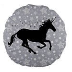 Unicorn on Starry Background 18  Premium Round Cushion  Front