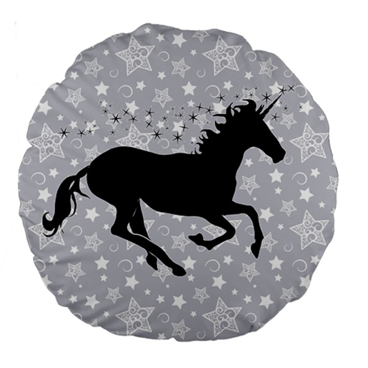 Unicorn on Starry Background 18  Premium Round Cushion 