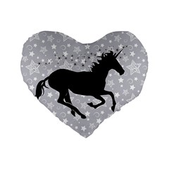 Unicorn On Starry Background 16  Premium Heart Shape Cushion  by StuffOrSomething