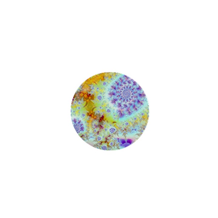 Golden Violet Sea Shells, Abstract Ocean 1  Mini Button