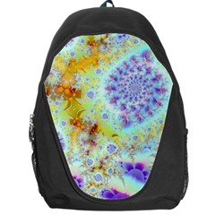 Golden Violet Sea Shells, Abstract Ocean Backpack Bag by DianeClancy