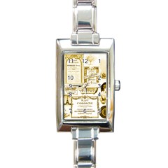 Parisgoldentower Rectangular Italian Charm Watch