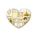 Parisgoldentower Drink Coasters (Heart) Front