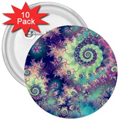 Violet Teal Sea Shells, Abstract Underwater Forest 3  Button (10 Pack) by DianeClancy