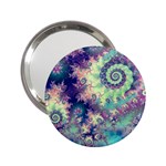 Violet Teal Sea Shells, Abstract Underwater Forest 2.25  Handbag Mirror Front