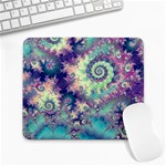 Violet Teal Sea Shells, Abstract Underwater Forest Large Mousepad Front