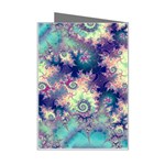 Violet Teal Sea Shells, Abstract Underwater Forest Mini Greeting Card Right