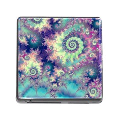 Violet Teal Sea Shells, Abstract Underwater Forest Memory Card Reader With Storage (square) by DianeClancy