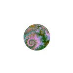 Rose Forest Green, Abstract Swirl Dance 1  Mini Button Front