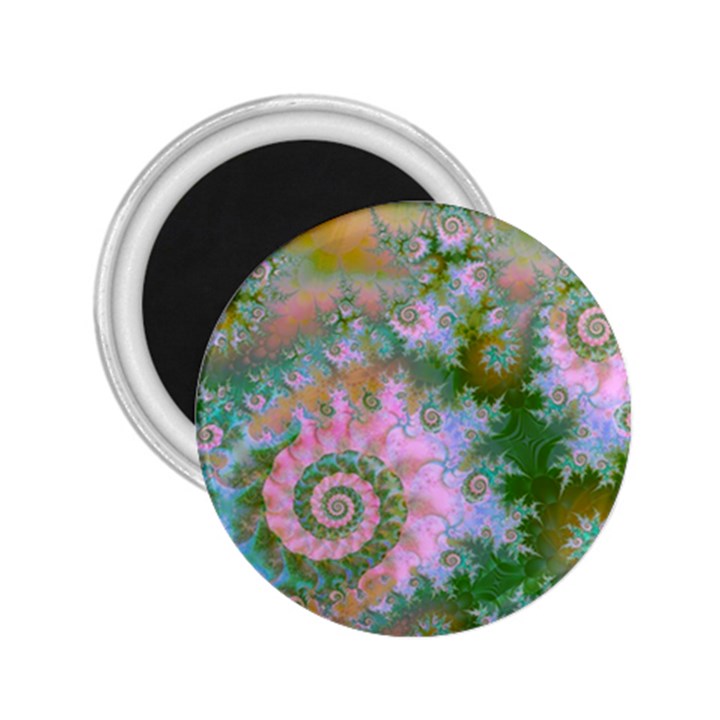 Rose Forest Green, Abstract Swirl Dance 2.25  Button Magnet