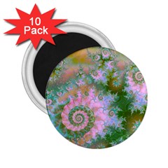 Rose Forest Green, Abstract Swirl Dance 2 25  Button Magnet (10 Pack) by DianeClancy