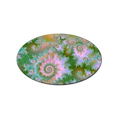 Rose Forest Green, Abstract Swirl Dance Sticker (oval) by DianeClancy