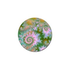 Rose Forest Green, Abstract Swirl Dance Golf Ball Marker by DianeClancy