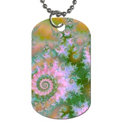 Rose Forest Green, Abstract Swirl Dance Dog Tag (two-sided)  by DianeClancy