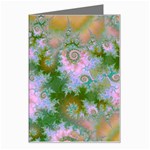 Rose Forest Green, Abstract Swirl Dance Greeting Card Left