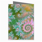 Rose Forest Green, Abstract Swirl Dance Greeting Card Right