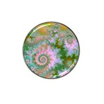 Rose Forest Green, Abstract Swirl Dance Golf Ball Marker 4 Pack (for Hat Clip) Front