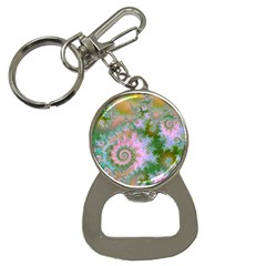 Rose Forest Green, Abstract Swirl Dance Bottle Opener Key Chain by DianeClancy