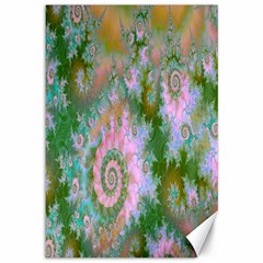 Rose Forest Green, Abstract Swirl Dance Canvas 12  X 18  (unframed) by DianeClancy