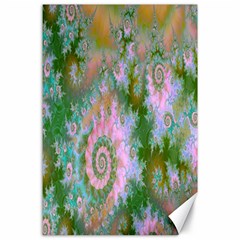 Rose Forest Green, Abstract Swirl Dance Canvas 24  X 36  (unframed) by DianeClancy