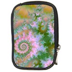 Rose Forest Green, Abstract Swirl Dance Compact Camera Leather Case Front