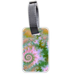 Rose Forest Green, Abstract Swirl Dance Luggage Tag (two Sides) by DianeClancy