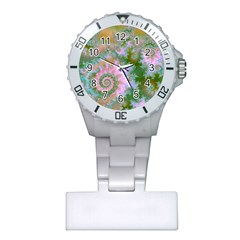 Rose Forest Green, Abstract Swirl Dance Nurses Watch by DianeClancy