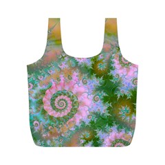 Rose Forest Green, Abstract Swirl Dance Reusable Bag (m) by DianeClancy