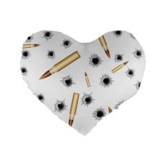 Bulletsnbulletholes 16  Premium Heart Shape Cushion 