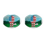 Painted Flag Bigfoot Homo E  Cufflinks (Oval) Front(Pair)