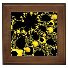 Special Fractal 04 Yellow Framed Ceramic Tile by ImpressiveMoments