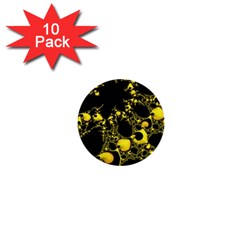 Special Fractal 04 Yellow 1  Mini Button (10 Pack) by ImpressiveMoments